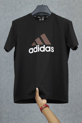 Adds Short Sleeve Imported Round Neck T-Shirt In Black
